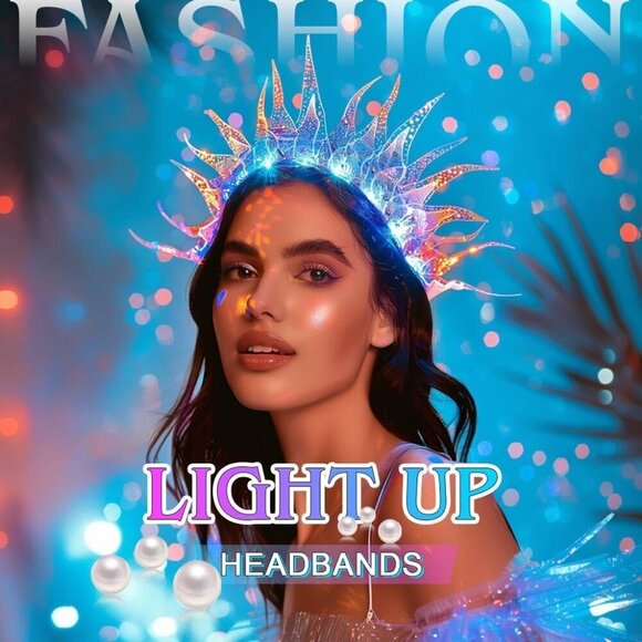 Light Up Mermaid Headband LED Starfish Sea Hair Accessory for Women main image 7
